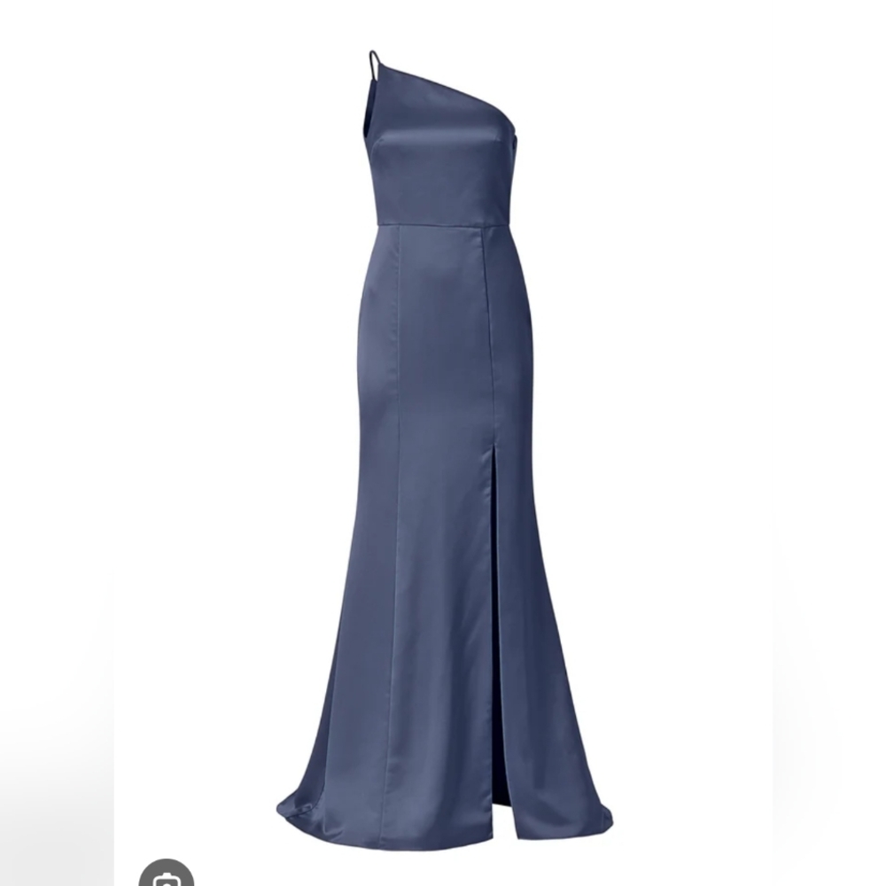 Amsale Kaia One Shoulder Dress In Amethyst Navy Size 2